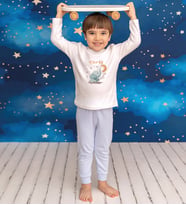 Pia Baby GL2011 İsme Özel Çocuk Pijama Takımı 1-8 Yaş (Mavi)
