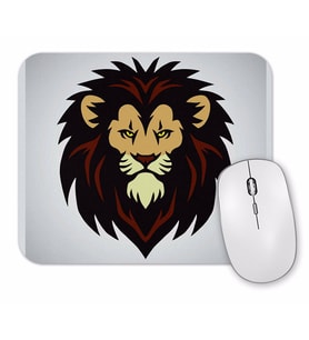Lion Head Mascot Logo Mouse Pad