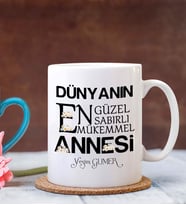 Kişiye Özel Dünyanın En Güzel Annesi Tasarımlı Beyaz Kupa Bardak