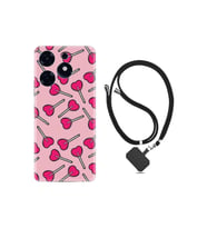 Spark 10 Pro Kılıf Resimli Boyun Askılı İpli Desenli Silikon Heart Lollipop 1414