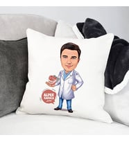Kişiye Özel Diş Hekimi Erkek Karikatürlü Yastık