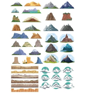 Dağ Sticker Set-1 19 Parça Telefon, Tablet, Defter, Laptop Sticker