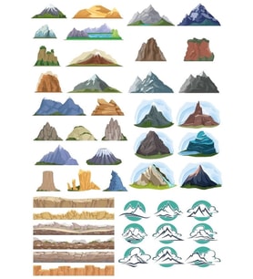 Dağ Sticker Set-1 19 Parça Telefon, Tablet, Defter, Laptop Sticker