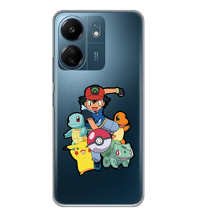 Xiaomi Redmi 13C Uyumlu Pokemon Tasarımlı Şeffaf Telefon Kılıfı