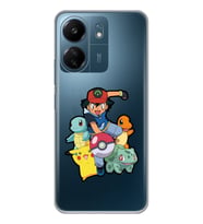 Xiaomi Redmi 13C Uyumlu Pokemon Tasarımlı Şeffaf Telefon Kılıfı