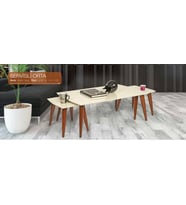 Orta Sehpa 18268 OSM SERVİSLİ Model Sehpa Parlak Ceviz Krem Kayın ayak El yapım 