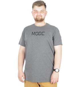 Mode XL Büyük Beden T-Shirt Bisiklet Yaka Mode 22180 Antramelanj