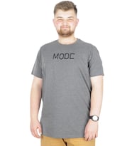 Mode XL Büyük Beden T-Shirt Bisiklet Yaka Mode 22180 Antramelanj