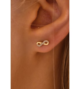MOOM MÜCEVHERAT 14 Ayar Altın Tragus Küpe Sonsuzluk Vidalı