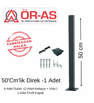 Panel Çit Direği Aksesuarlı-(-50cm-)Renk Antrasit Gri