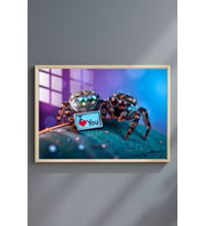 I Love You Çerçeveli Metal Poster Tablo