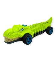 Timsah Araba - Otomatik Hareketli Sesli Işıklı 32 cm - Açık Yeşil Timsah