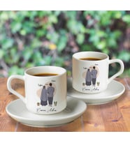 Canım Ailem Tasarımlı Türk Kahvesi Fincanı Seti Kişiye Özel