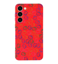 Samsung Galaxy S23 Plus Uyumlu Lansman Kılıf Hello Kitty Tasarımlı İçi Kadife Kapak-Kırmızı (Şeffaf)