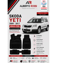 SKODA YETI 2009 - 2017 Araca Özel Kauçuk 3D Profesyonel Oto Paspası