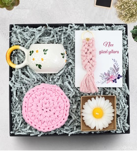 Kupa & Anahtarlık & Bardak Altlığı & Mum Hediye Seti