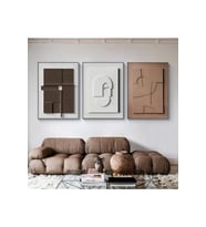 Metal Çerçeveli Gerçek Camlı Tablo Royce 3 Lü Set