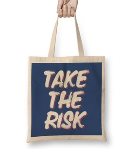 Take The Risk Slogan Bez Çanta Uzun Saplı