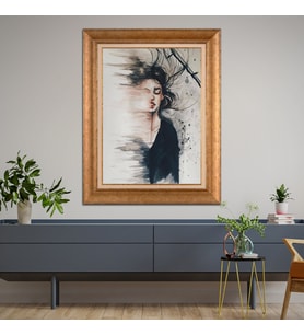 Altın Varaklı Paspartulu Çerçeveli  Tablo n5s1148