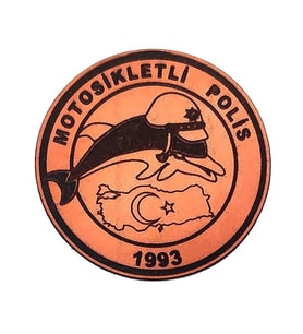 YUNUS MOTOSİKLETLİ POLİS Deri PEÇ- Arma - Patch (Taba)