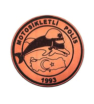 YUNUS MOTOSİKLETLİ POLİS Deri PEÇ- Arma - Patch (Taba)
