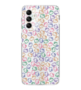 Samsung Galaxy M23  Kamera korumalı Kapak Hello Kitty Tasarımlı  Şeffaf Kılıf