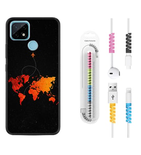 Realme C11 C21 C21Y C25Y C11 2021 Kılıf Kablo Koruma Spiral Silikon İz Bırakan Uçak 1778