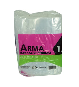 Naksan Naylon Torba Arma Şeffaf Bakkaliye Kuruyemiş Şeker Torbası 23x36 (2 lik ) Takribi 190 Adet 1000 Gr