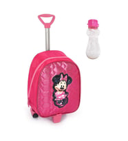 Çekçekli Pembe Parlak Dikişli Minnie Mouse Baskılı Anaokulu Çantası + Suluk - Kreş Çantası (Karışık)