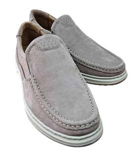 Wexperon W380 Erkek Hakiki Deri Bağcıksız Loafer Comfort Ayakkabı Nubuk Vizon
