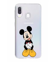 Samsung Galaxy A40  Kapak Mickey Mouse Tasarımlı Şeffaf Silikon Kılıf