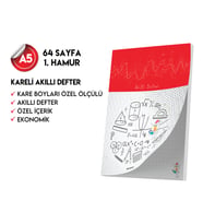 Kareli Not Defteri 64 Sayfa Akıllı Defter Tekli A5 Tam Beyaz Tekli