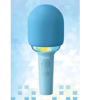 Doppler Rainbow Mavi Karaoke Mikrofonu Ledli Ses Değiştirme Özellikli Işıklı Yeni