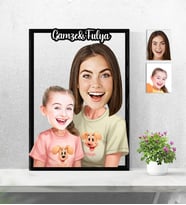 Kişiye Özel 3D  Ahşap Tablo Anne Kız - Anneler Günü 30x40 -37