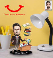 Kişiye Özel Öğretmen Karikatürlü 3mm Şeffaf Pleksi Akrilik Biblo Bay-2