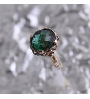 14k Altın Yeşil Topaz Taşlı Yüzük