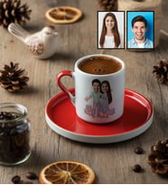 Kişiye Özel Karikatürlü Hamile Anne Adayına Hediye Türk Kahvesi Fincanı Anneler Günü Hediyesi