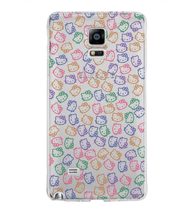Samsung Galaxy Note 4 Kapak Hello Kitty Tasarımlı Şeffaf Silikon Kılıf