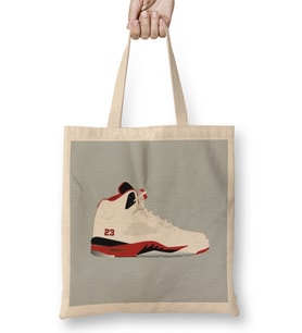Air Jordan Sneaker Jordan 5 Fire Red Bez Çanta Uzun Saplı