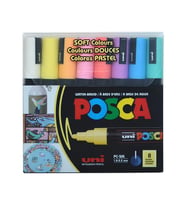 Uni Posca Su Bazlı Marker Seti 8li Soft Renkler 1.8 2.5mm PC5M