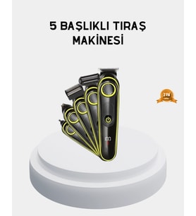 5 i 1 Arada Şarjlı Tıraş Makinesi - Paslanmaz Çelik Başlıklı, Yüz Ve Vücut Bakım Cihazı