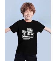 Çocuk LosAngles baskılı Pamuklu Tshirt (Siyah)