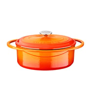 Lava Döküm Oval Tencere Döküm Demir Kapak Heritage Serisi Ölçü 22x28cm. (Turuncu)