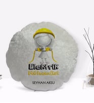 BK Gift Kişiye Özel İsimli Elektrik Mühendisi Tasarımlı Dekoratif Kırlent Yastık-2
