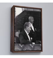 Çerçeveli Mustafa Kemal Atatürk Duvar Tablosu (Altın)