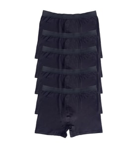 5'li Fırsat Ürünü Erkek %100 Pamuk Lastik Bel Boxer  (Siyah)