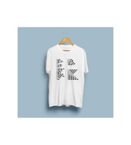 Oversize Mors Alfabesi Baskılı Unisex T-shirt (Beyaz)