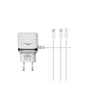 C33 Hızlı Şarj Cihazı 3in1 (dahili Micro Usb Kablolu)