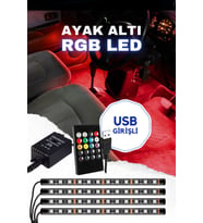 Usb Girişli Kumandalı RGB Ayak Altı Led Sese Duyarlı Led Müziğe Duyarlı 12 Led
