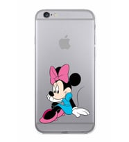Apple iPhone 6 Uyumlu Kamera Korumalı Tıpalı Kapak Minnie Mouse TasarımlıŞeffaf Kılıf